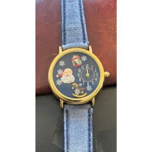 Women's 40mm Gold Tone Target Christmas Watch, Santa Theme